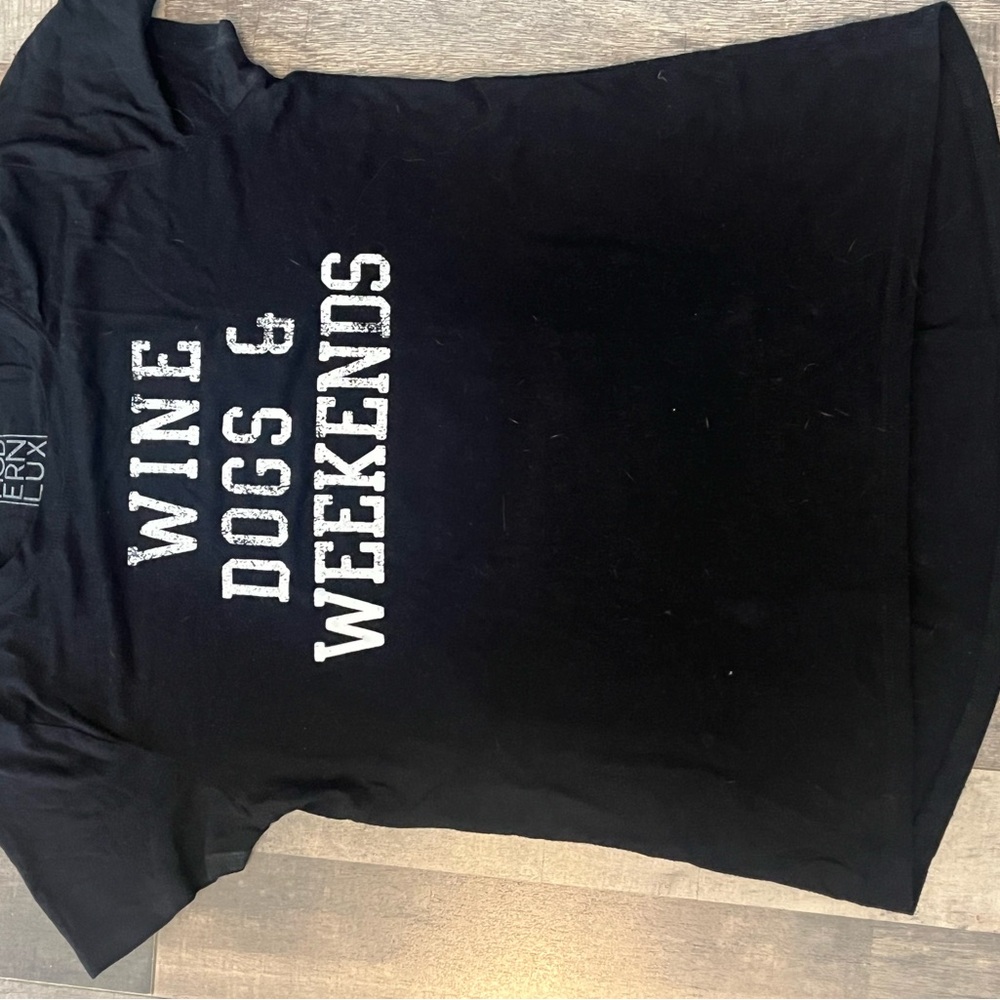 Black Graphic Tee with White Text